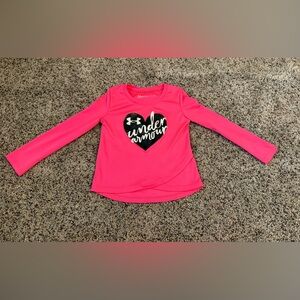 Under Armour Pink Long Sleeve Kids Tee